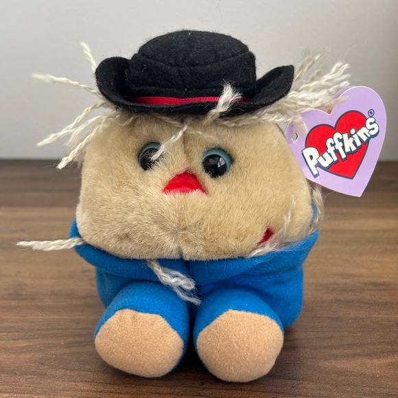NWT Vintage Puffkins PATCHES Scarecrow 1994 Beanie Plush Stuffed Animal NEW - Picture 1 of 9